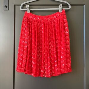 Kate Spade Red Sequined Monochrome Circle Skirt